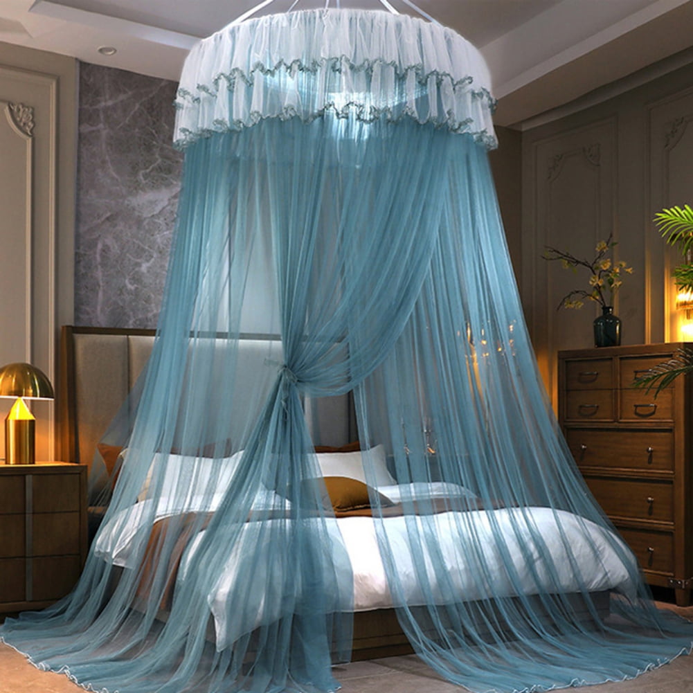 Princess Round Dome Canopy Bed Curtain for Girls Adults,Children Dreamy Mosquito Net,Cute Bedroom Decoration Castle Play Tent Reading Nook Canopies (Dome)