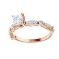 thumbnail image 1 of AFFY Princess & Round Shape White Natural Diamond Solitaire Engagement Ring In 14K Rose Gold, 1 of 1