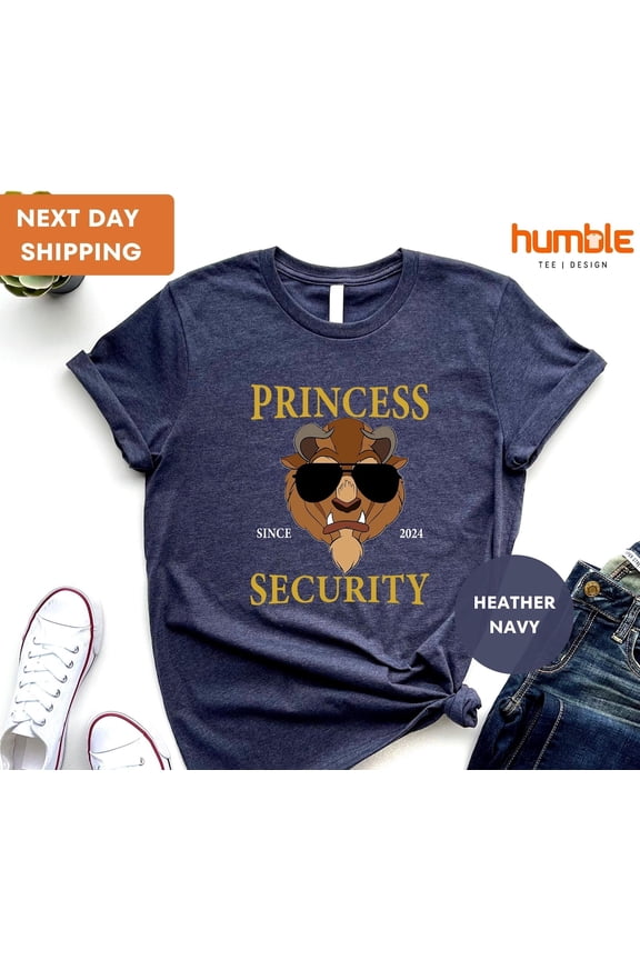 Princess Security Custom Daddy Est Year Beauty And Beast Father T-shirt