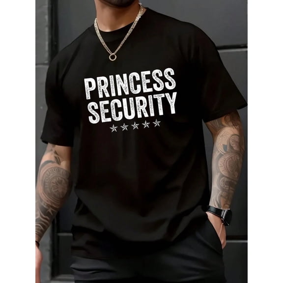 Princess Security Halloween Costume T-Shirt -100% Cotton Graphic Tees Men,Breathable, Comfortable, Summer & Spring Essential