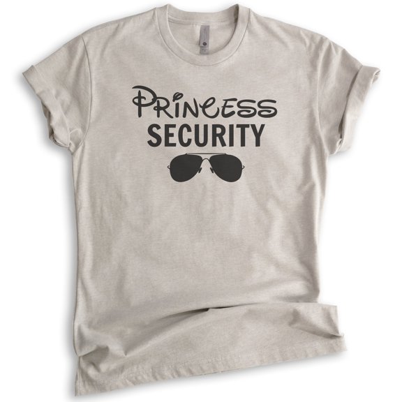 Princess Security Shirt, Unisex Women's Men's Shirt, Funny Princess Shirt, Princess Vacation Tee Theme Park, Light Silk Gray, X-Large