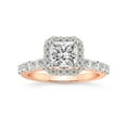 thumbnail image 1 of Princess Shape 1 Carat IGI Certified Lab Grown Diamond Ring | 14K Rose Gold | Vionna Round Halo Lab Diamond Engagement Ring | FG-VS1-VS2 Quality Friendly Diamonds, 1 of 5
