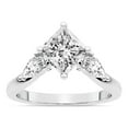 thumbnail image 1 of Princess Shape 2 Carat IGI Certified Lab Grown Diamond Ring | 14K White Gold | Joella Three Stone Chevron Diamond Ring | FG-VS1-VS2 Quality Friendly Diamonds, 1 of 5
