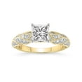 thumbnail image 1 of Princess Shape 2 Carat IGI Certified Lab Grown Diamond Ring | 14K Yellow Gold | Vintage Willow Lab Diamond Engagement Ring | FG-VS1-VS2 Quality Friendly Diamonds, 1 of 5