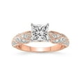 thumbnail image 1 of Princess Shape 4 Carat IGI Certified Lab Grown Diamond Ring | 14K Rose Gold |Vintage Willow Lab Diamond Engagement Ring | FG-VS1-VS2 Quality Friendly Diamonds, 1 of 5