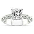 thumbnail image 1 of Princess Shape 4 Carat IGI Certified Lab Grown Diamond Ring | 14K White Gold |Dua Side Stone Knife Edge Diamond Ring | FG-VS1-VS2 Quality Friendly Diamonds, 1 of 5