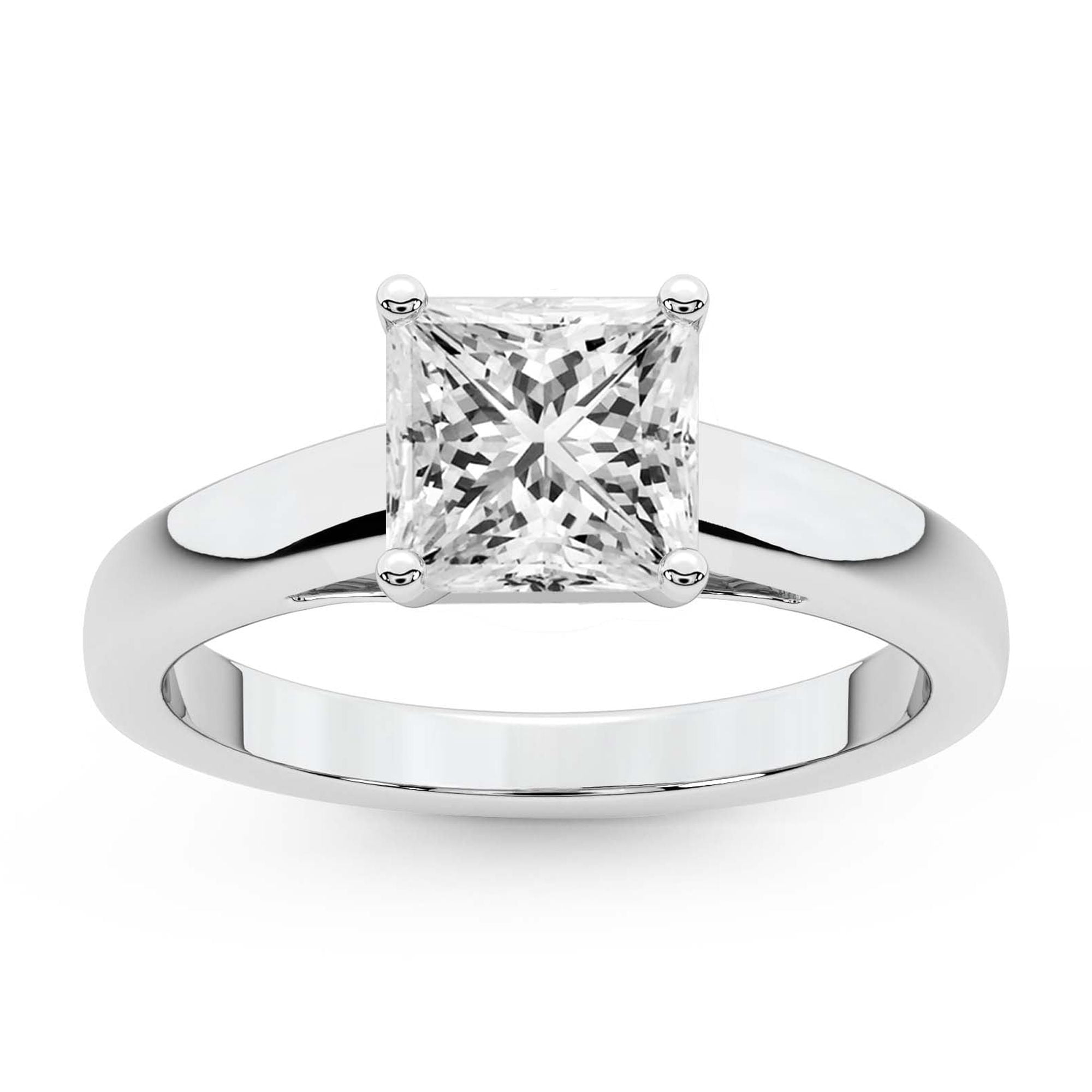 IGI Certified 4 Carat Princess Shape Lab Grown Diamond Engagement Ring ...