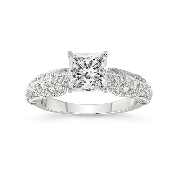 Princess Shape 5 Carat IGI Certified Lab Grown Diamond Ring | 14K White Gold |Vintage Willow Lab Diamond Engagement Ring | FG-VS1-VS2 Quality Friendly Diamonds