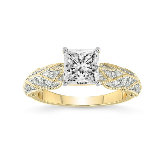 Princess Shape 5 Carat IGI Certified Lab Grown Diamond Ring | 14K Yellow Gold |Vintage Willow Lab Diamond Engagement Ring | FG-VS1-VS2 Quality Friendly Diamonds