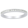 thumbnail image 1 of AFFY Princess Shape White Diamond Accented Engagement Band Ring 14K Solid White Gold (0.5 Cttw), 1 of 1