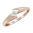 thumbnail image 1 of AFFY Princess Shape White Natural Diamond Solitaire Fashion Ring In 10k Rose Gold (0.1 cttw) Ring Size-4.5, 1 of 2