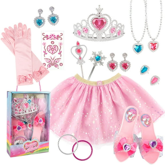 Princess Shoes Set, Princess Dresses for girls 4-6, Princess Dressing up Toys for Birthday