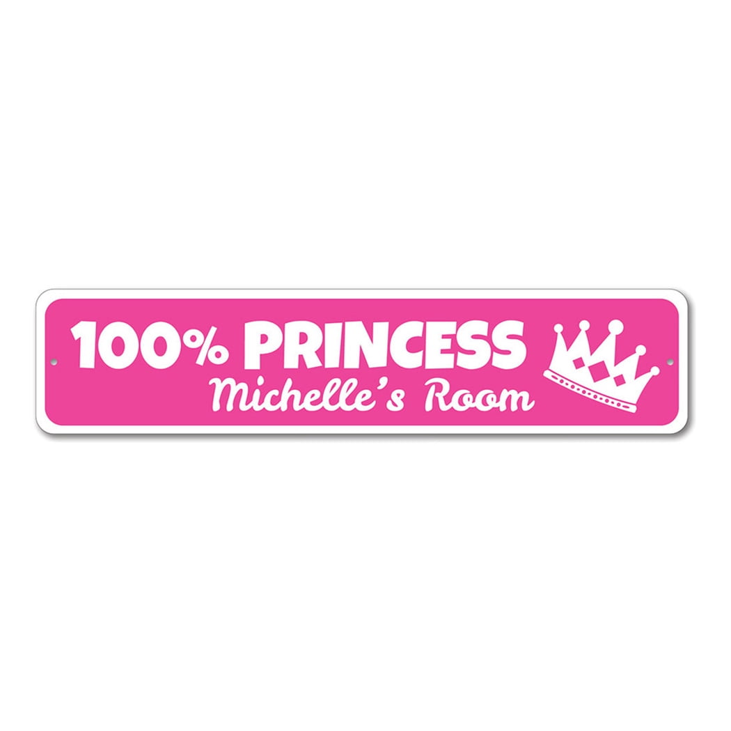 Princess Sign, Kid's Room Sign, 100% Princess Sign, Crown Sign, Custom ...