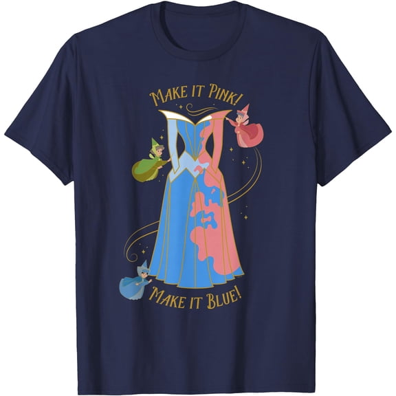 Princess Sleeping Beauty 65th Anniversary Pink & Blue DTG Print Unisex T-Shirt
