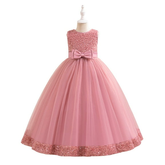 Princess Sleeveless Girls Pageant Dresses Kids Prom Puffy Tulle Ball Gown Girl Dress For Party