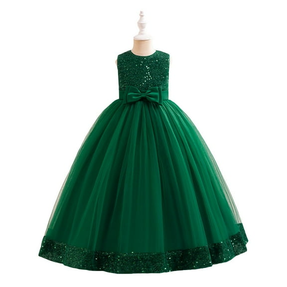 Princess Sleeveless Girls Pageant Dresses Kids Prom Puffy Tulle Ball Gown Girl Dress For Party