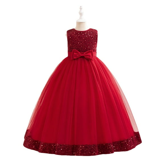 Princess Sleeveless Girls Pageant Dresses Kids Prom Puffy Tulle Ball Gown Girl Dress For Party