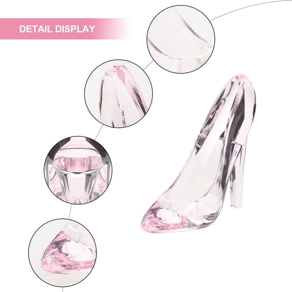 Princess Slipper Figurine Acrylic High Heel Shoe Sculpture Ornament for Party