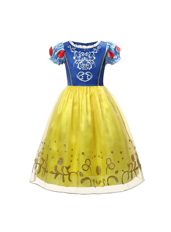 Princess Snow White Dress Costume for Girls, Perfect for Party, Halloween Or Pretend Play Dress Up