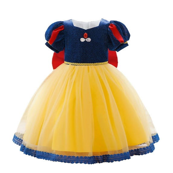 Baby Girls Big Bowknot Princess Dress Female Birthday Dress Up, Toddler Size 6M-3T