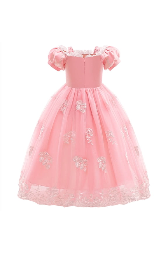 Princess Sofia Dress for Girl Cosplay Halloween Costume Puff Sleeve Layerd Dresses