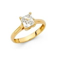 thumbnail image 1 of Princess Solitaire CZ Engagement Ring 14k Yellow Gold Anniversary Single Stone Square CZ Band Size 7.5, 1 of 1