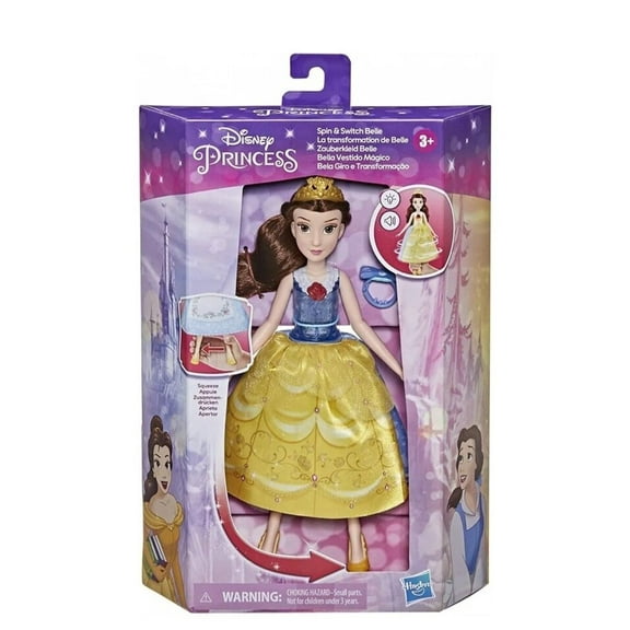 Princess Spin and Switch Belle, Quick Change Fashion Doll NEW