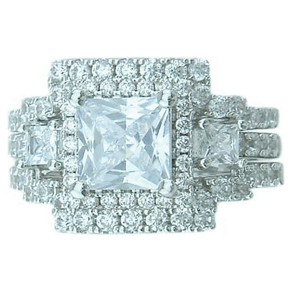 Princess Sterling Silver Rings for Women Wedding Ring Set Make Great Gifts for Women