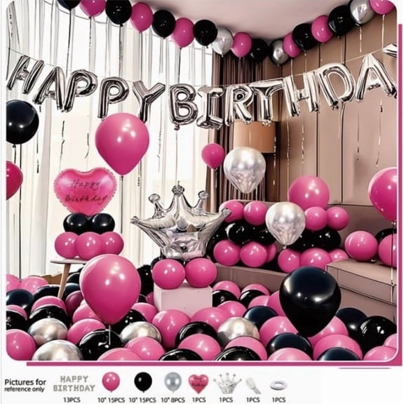 Princess Style Balloon Decoration Set - Enchanting Pink Castle Backdrop for Girls' Celebrations
