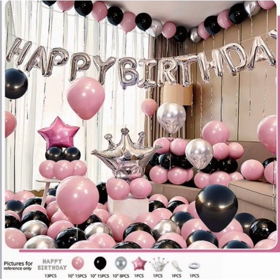 Princess Style Balloon Decoration Set - Enchanting Pink Castle Backdrop for Girls' Parties