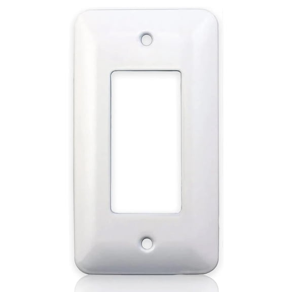 Princess Style Rocker Switch White Metal Wall Plate Covers, Made in USA, 1-Gang Wall Plate for Rocker Switches or GFCI Outlets, Decorative Switch Plates, Heavy-Duty Oversized Outlet Cover
