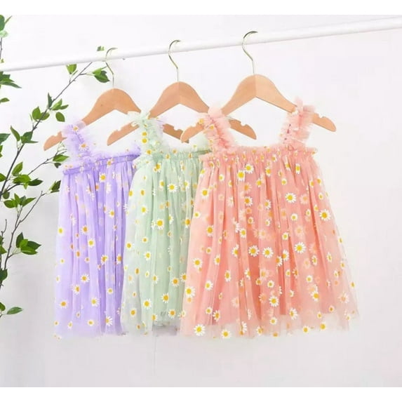 Princess Sunflower Daisy Embroidered Lace Dress