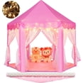 thumbnail image 1 of Princess Tent Girls Large Playhouse Kids Castle Play Tent with Star Lights Toy for Children Indoor and Outdoor Games, 55'' x 53'' (DxH) (Pink Princess Tent with Play Mat), 1 of 6