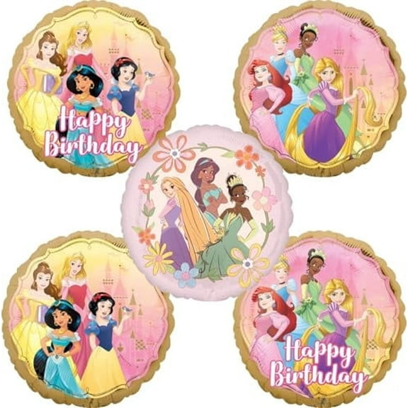 Princess Theme Birthday Party Supplies 5pc Balloon Bouquet Decorations
