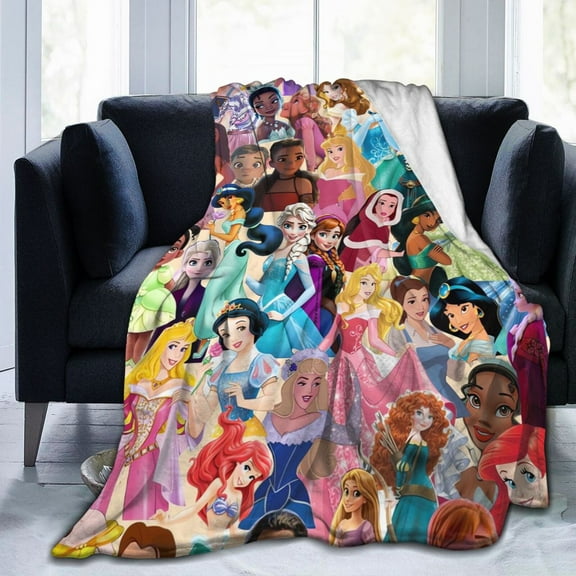 Princess Throw Blanket Soft Lightweight Cozy Flannel Warm Bed Blanket for Bedroom Living Couch All Seasons 50x40