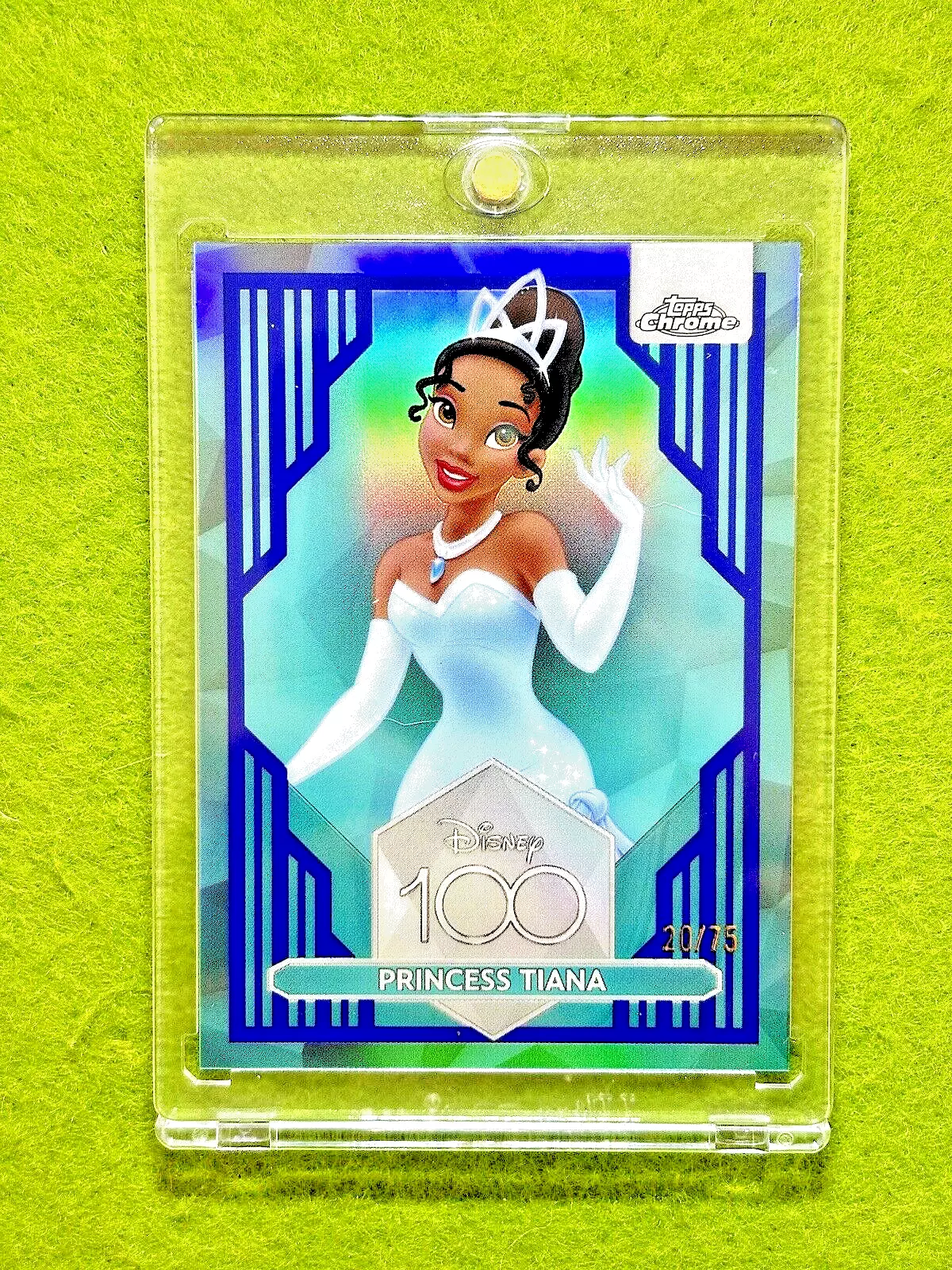 その他 Topps Chrome Disney100 PRINCESS TIANA399 Princess Tiana DISNEY 100 BLUE REFRACTOR #75 SP CARD 2023 Chrome