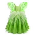 thumbnail image 1 of KAWELL Princess Tiana Dress Party Costume for Little Girls Fancy Christmas/Halloween Child Role Play Green Fairy Skirt with Wings ,3/4t, 1 of 5