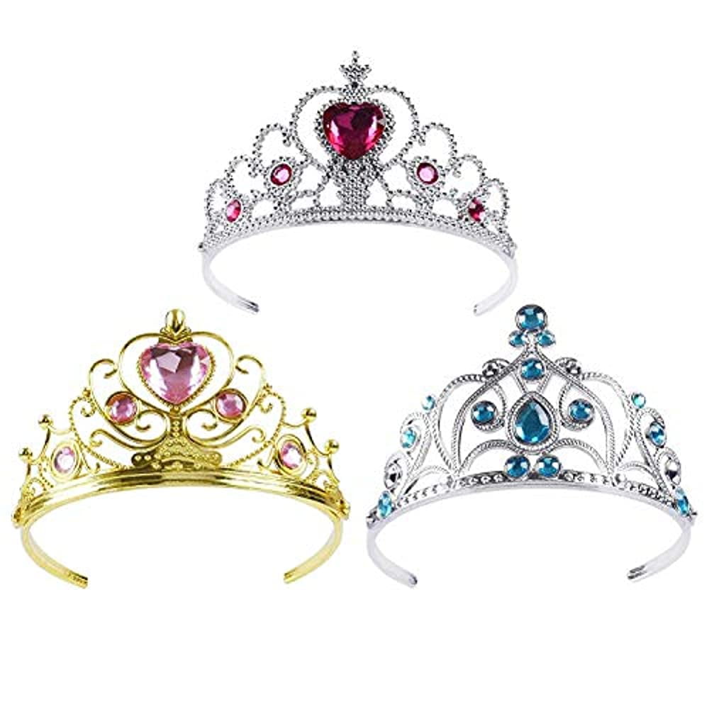 Princess Tiara Crown Headpieces, Dress Up Set for Little Girls, Kids Play Jewelry, Costume Accessories, Princess Party Favors for Kids (L)