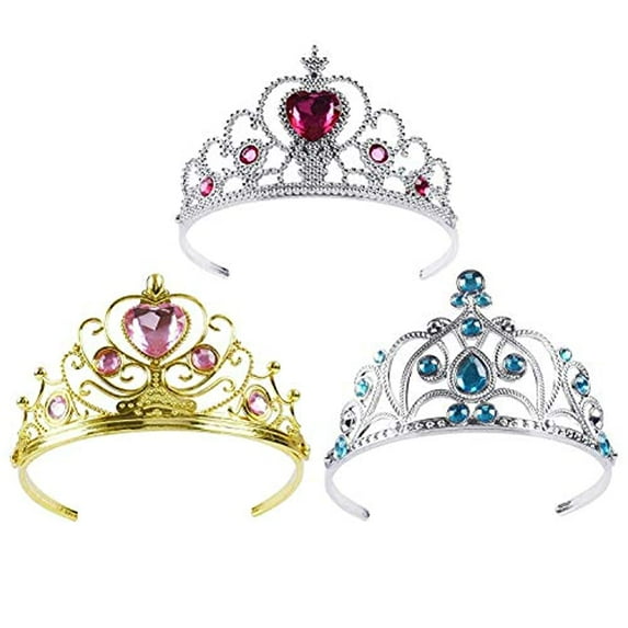 Princess Tiara Crown Headpieces, Dress Up Set for Little Girls, Kids Play Jewelry, Costume Accessories, Princess Party Favors for Kids (L)