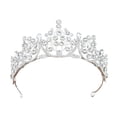 thumbnail image 1 of Princess Tiaras and Crowns for Women Girl Crystal Queen Crown, Gold Silver Wedding Tiara for Bride, Metal Birthday Quinceanera Pageant Prom Headpieces, 1 of 7