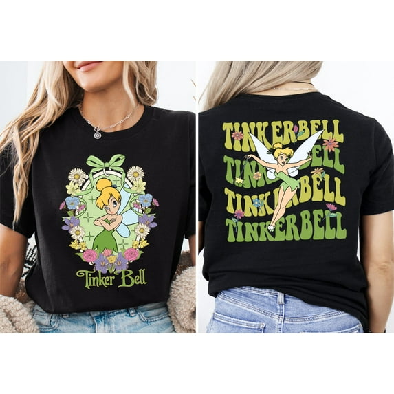 Princess Tinker Bell Shirt, Disney Fairy Magical T-shirt, Tinker Bell Neverland Shirt,Black Color,Size M