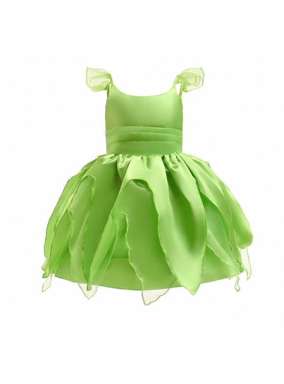 Princess Tinkerbell Costume for Girls Fancy Halloween Birthday Party Outfit Fairy Dress