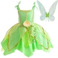 thumbnail image 1 of Princess Tinkerbell Costume for Girls Green Fairy Fancy Halloween Birthday Party Outfit, 1 of 6