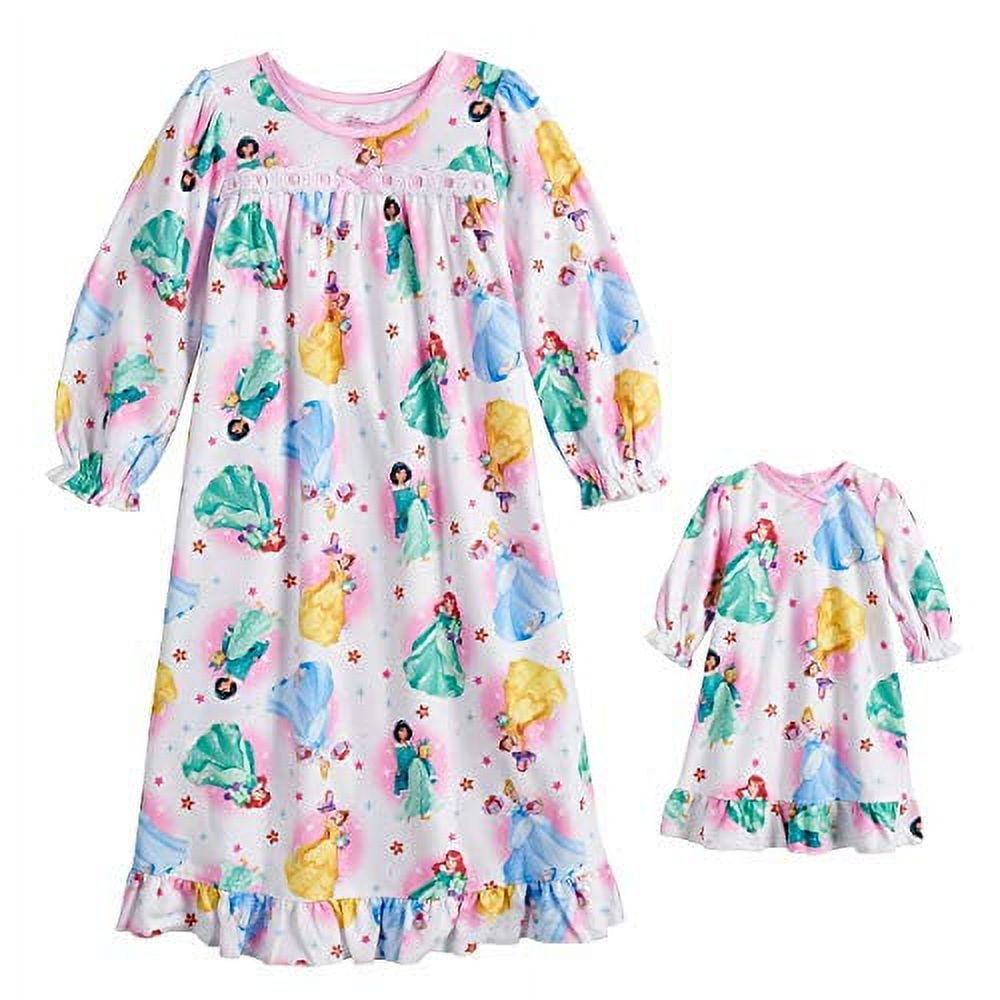 Princess Toddler Girl's Flannel Nightgown with Doll Gown, Size 4T