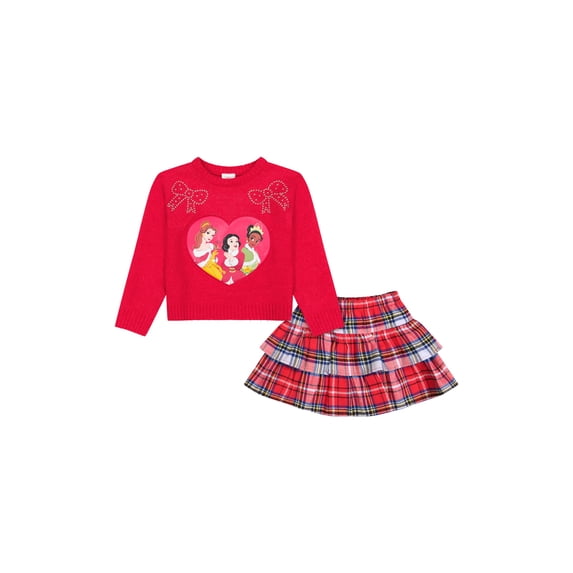 Princess Toddler Girls Plaid Skort Set, Sizes 12 Months - 5T