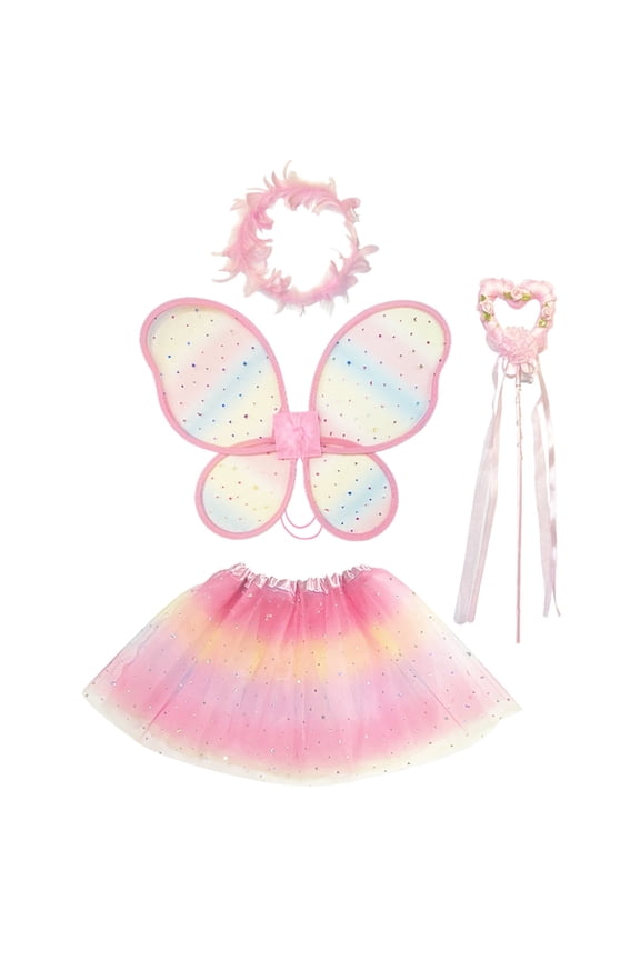 Princess Toys, Princess Dress up for Girls 3 4 5 6 Year Old, Butterfly Wing Fairy Costume Set for Girls 4-6