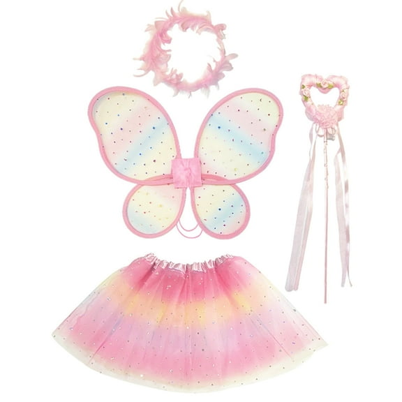 Princess Toys, Princess Dress up for Girls 3 4 5 6 Year Old, Butterfly Wing Fairy Costume Set for Girls 4-6