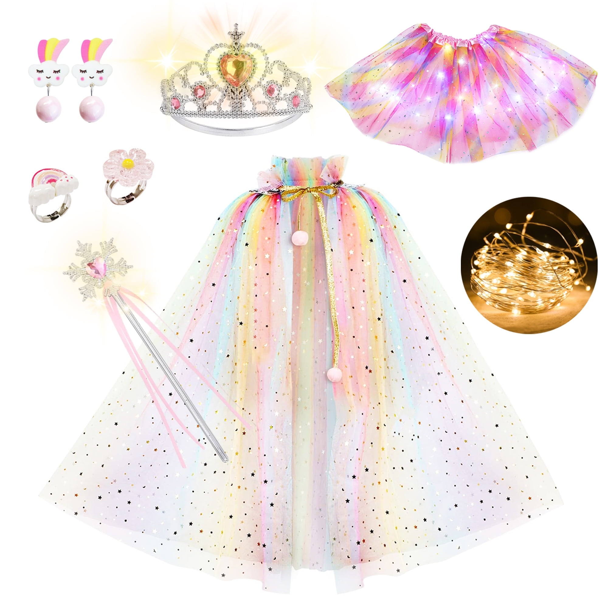 Princess Toys, Princess Dress-up Clothes for Girl 2-5, Light up Princess Costume Toddler Girls Ages 2 3 4 5 6 7 Year Old