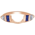 thumbnail image 1 of Princess & Trillion Simulated Blue Sapphire & Cubic Zirconia Enhancer Guard 10k Rose Gold, Size 12, 1 of 3