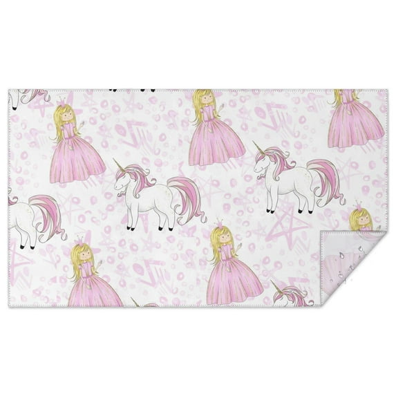 Princess Unicorn Pattern Rectangle Tablecloth 60"x102",Waterproof Polyester Rectangle Table Cloth, Wipeable Spillproof Polyester Tablecloth for Dining, Camping, Indoor and Outdoor